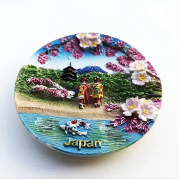 Японски магнити за хладилник Mount Fuji Tokyo Kyoto Туристически сувенири Занаятчийски подаръци Смола Магнитен стикер за хладилник Декорация на дома