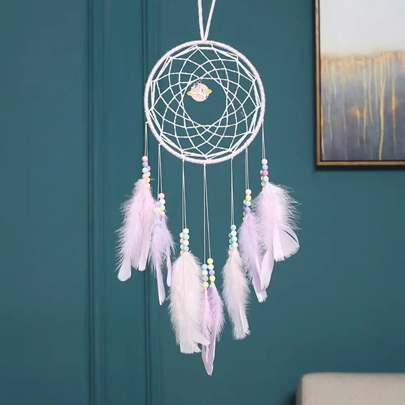 Tai Chi unenäopüüdja ripats mustvalge sulgedega ripats loominguline kaunistus ripats Dream Catcher seinaripats kingitus