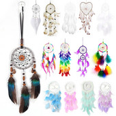Artă retro Apărător de vise Ornament pentru plasă Cadou Clopoței de vânt pandantiv Pene de dovleac Accesorii rafinate pentru mașină, birou, hotel, acasă