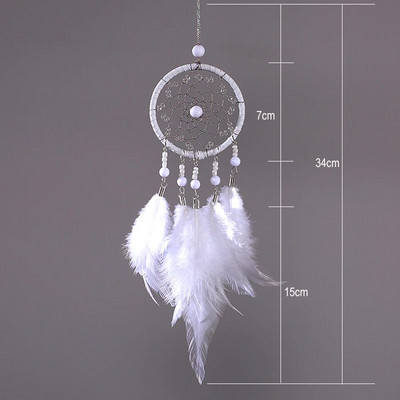 Artă retro Apărător de vise Ornament pentru plasă Cadou Clopoței de vânt pandantiv Pene de dovleac Accesorii rafinate pentru mașină, birou, hotel, acasă