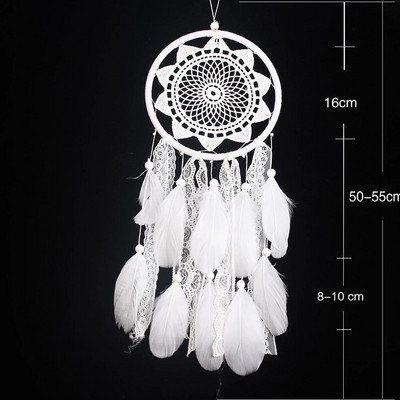 Artă retro Apărător de vise Ornament pentru plasă Cadou Clopoței de vânt pandantiv Pene de dovleac Accesorii rafinate pentru mașină, birou, hotel, acasă