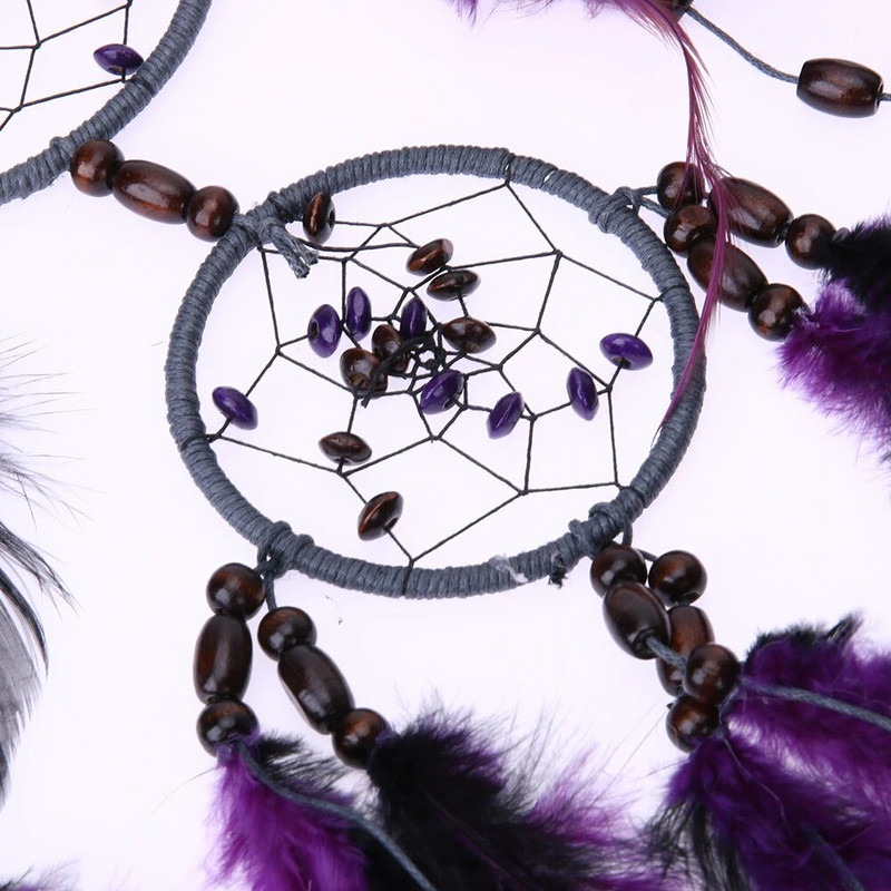 Violetinė plunksna Dream Catcher plunksnos pakabinamas ant sienos namų automobilio dekoro ornamentas