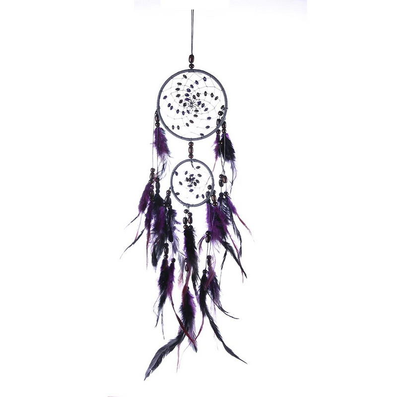 Violetinė plunksna Dream Catcher plunksnos pakabinamas ant sienos namų automobilio dekoro ornamentas