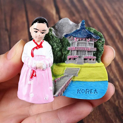 Korea tüdrukute kaart Jaapan arhitektuur Maldiivid 3d külmkapimagnet Hawaii rand Ameerika USA turismi suveniiride kollektsioon kingitus kodukaunistus