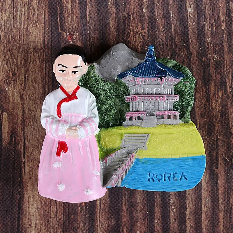 Korea tüdrukute kaart Jaapan arhitektuur Maldiivid 3d külmkapimagnet Hawaii rand Ameerika USA turismi suveniiride kollektsioon kingitus kodukaunistus