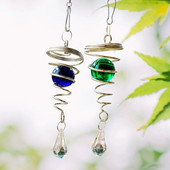 Nerūdijančio plieno spiraliniai vėjo varpeliai krištoliniai rutuliniai vėjo suktukai pakabukai besisukantys kabliukai namų darželis sodo kiemo pakabinamas dekoras