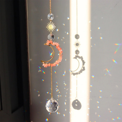 Kuu päikesepüüdjad Ametüstist kristallkuul unenäopüüdja Tuulekellad vikerkaarevalmistaja prismad siseakna autode võlu aiakaunistuseks