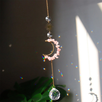 Kuu päikesepüüdjad Ametüstist kristallkuul unenäopüüdja Tuulekellad vikerkaarevalmistaja prismad siseakna autode võlu aiakaunistuseks