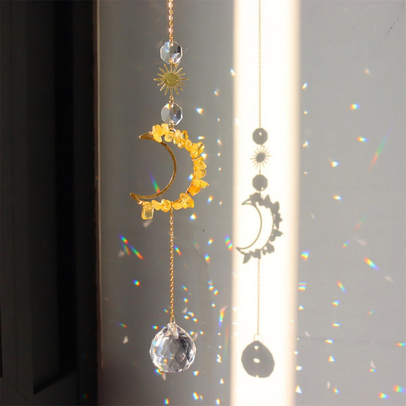 Kuu päikesepüüdjad Ametüstist kristallkuul unenäopüüdja Tuulekellad vikerkaarevalmistaja prismad siseakna autode võlu aiakaunistuseks