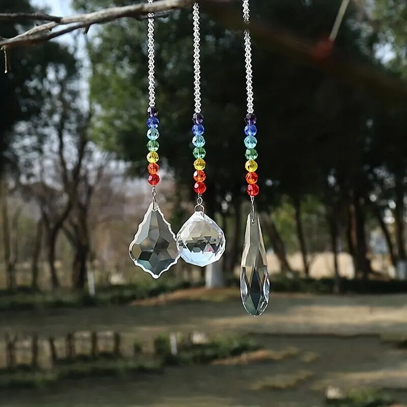 1 db színes kristály függő dísz szivárvány otthonra készült karácsonyfa dekoráció kültéri növények napfény gyűjtemény kellékek