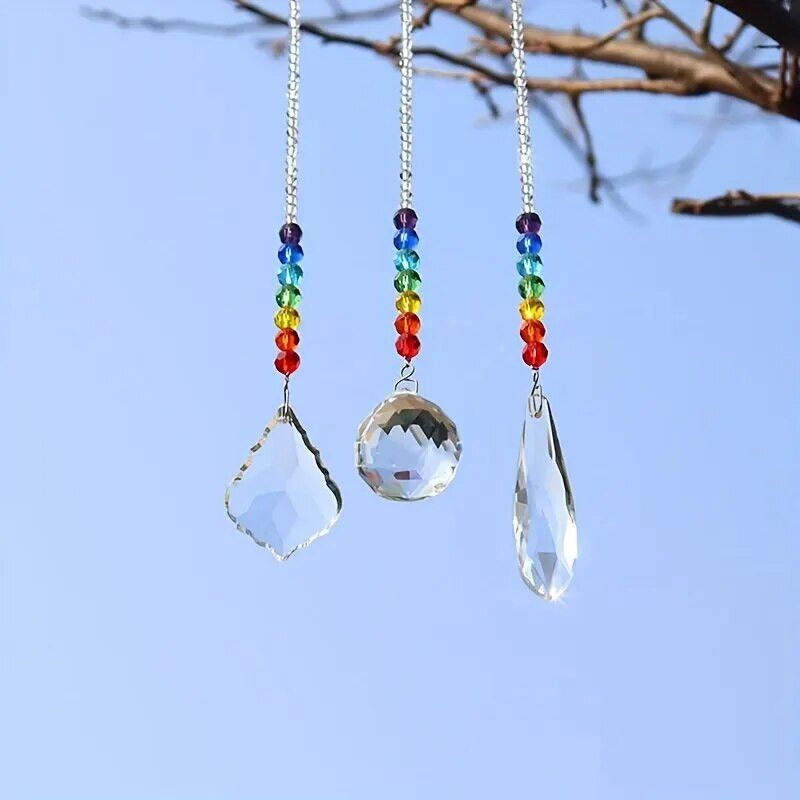 1 db színes kristály függő dísz szivárvány otthonra készült karácsonyfa dekoráció kültéri növények napfény gyűjtemény kellékek