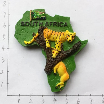 South Africa 3D Animal Tourist Souvenirs Fridge Magnet Refrigerator Αυτοκόλλητο Αφρικανική Μεγάλη Πέντε Ρητίνη ζωγραφισμένη χειροτεχνία Ιδέα δώρου