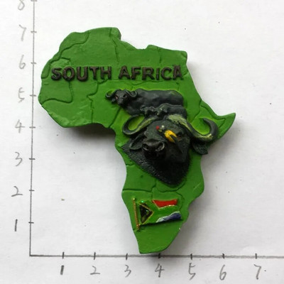 South Africa 3D Animal Tourist Souvenirs Fridge Magnet Refrigerator Αυτοκόλλητο Αφρικανική Μεγάλη Πέντε Ρητίνη ζωγραφισμένη χειροτεχνία Ιδέα δώρου