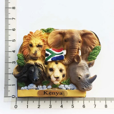 South Africa 3D Animal Tourist Souvenirs Fridge Magnet Refrigerator Αυτοκόλλητο Αφρικανική Μεγάλη Πέντε Ρητίνη ζωγραφισμένη χειροτεχνία Ιδέα δώρου