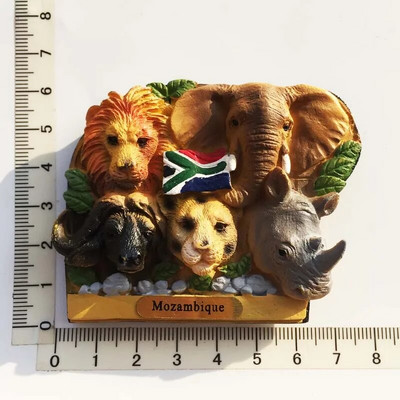 South Africa 3D Animal Tourist Souvenirs Fridge Magnet Refrigerator Αυτοκόλλητο Αφρικανική Μεγάλη Πέντε Ρητίνη ζωγραφισμένη χειροτεχνία Ιδέα δώρου