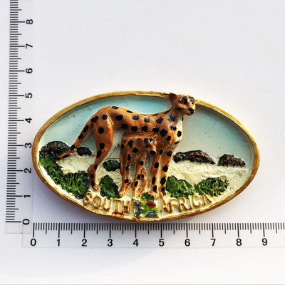 South Africa 3D Animal Tourist Souvenirs Fridge Magnet Refrigerator Αυτοκόλλητο Αφρικανική Μεγάλη Πέντε Ρητίνη ζωγραφισμένη χειροτεχνία Ιδέα δώρου