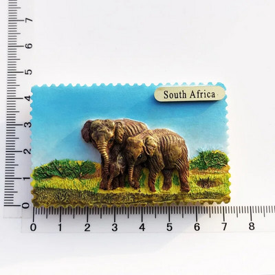 South Africa 3D Animal Tourist Souvenirs Fridge Magnet Refrigerator Αυτοκόλλητο Αφρικανική Μεγάλη Πέντε Ρητίνη ζωγραφισμένη χειροτεχνία Ιδέα δώρου