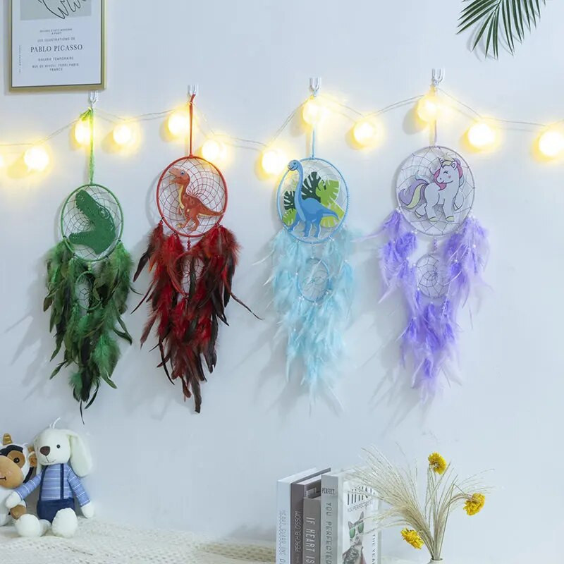 Ζώα Dinosaur Dream Catchers Διακόσμηση Παιδικό Δωμάτιο Crocodile Horse Catcher Στολίδια Κρεμάστρα τοίχου για αξεσουάρ σπιτιού