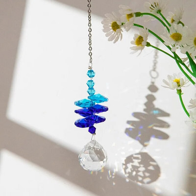 1 tk tehiskristallkuuli ripats, vikerkaarepüüdja, kodukaunistus, õue prismaatilised dekoratiivkellad