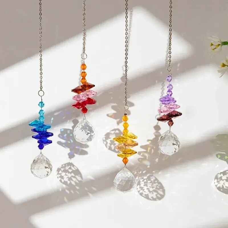 1 tk tehiskristallkuuli ripats, vikerkaarepüüdja, kodukaunistus, õue prismaatilised dekoratiivkellad
