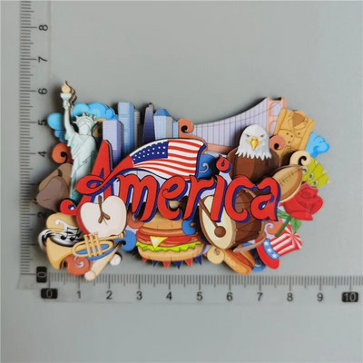 Drveni magnet za hladnjak Putni suvenir Sjedinjene Države Barcelona Rusija Kanada Tajland Danska Magnetna naljepnica za hladnjak