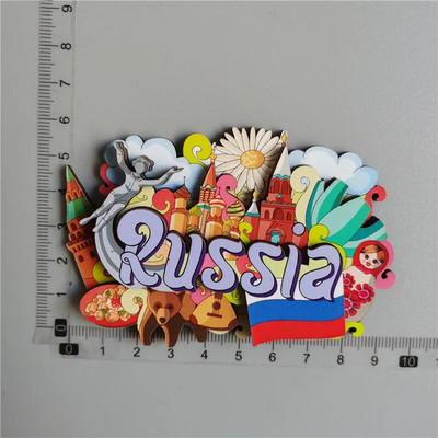 Drveni magnet za hladnjak Putni suvenir Sjedinjene Države Barcelona Rusija Kanada Tajland Danska Magnetna naljepnica za hladnjak