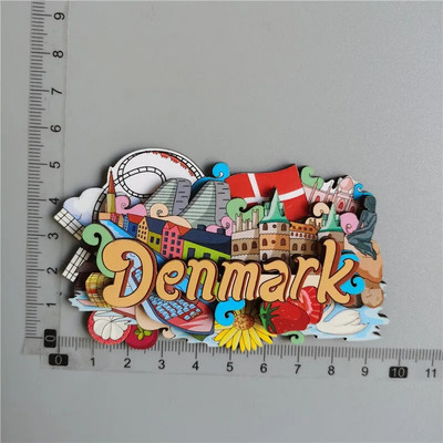 Drveni magnet za hladnjak Putni suvenir Sjedinjene Države Barcelona Rusija Kanada Tajland Danska Magnetna naljepnica za hladnjak