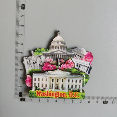 Drveni magnet za hladnjak Putni suvenir Sjedinjene Države Barcelona Rusija Kanada Tajland Danska Magnetna naljepnica za hladnjak