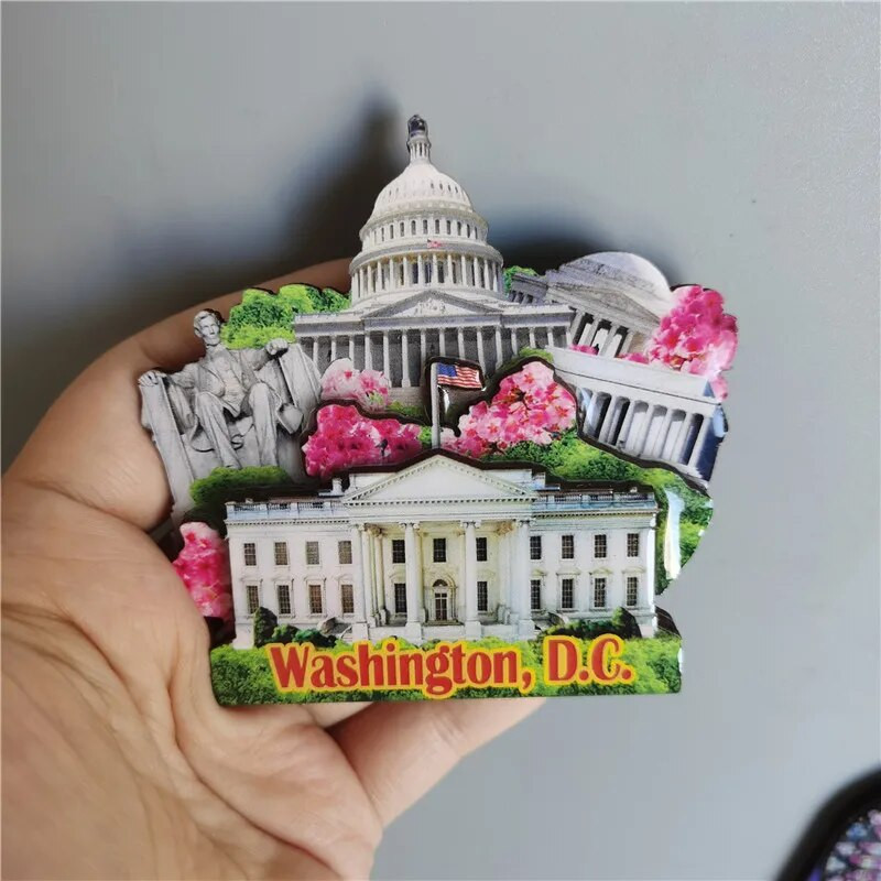 Drveni magnet za hladnjak Putni suvenir Sjedinjene Države Barcelona Rusija Kanada Tajland Danska Magnetna naljepnica za hladnjak