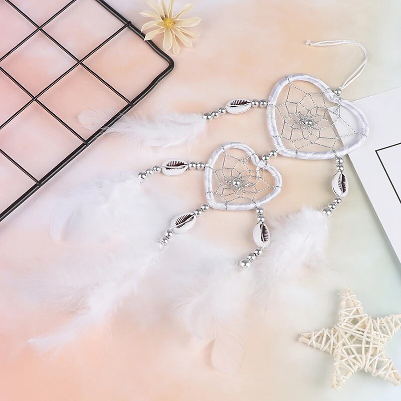 Svajonių gaudyklė Plunksnos vėjo varpeliai Meniniai varpeliai namų amatų siena Dreamcatcher Rankų darbo papuošalai