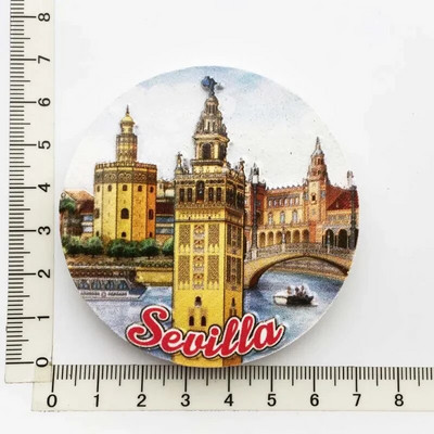 Hispaania Külmkapimagnetid Madrid Toledo Valencia Sevilla Turism Suveniirid Dekoratiivne käsitöö UV-magnet Külmikukleebis Kodukaunistus