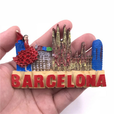 Samba Panorama, Hispaania geko, Scroll, Hispaania härjavõitlus, Madridi Hispaania, Barcelona Bullfighting Marque suveniiride külmkapimagnet