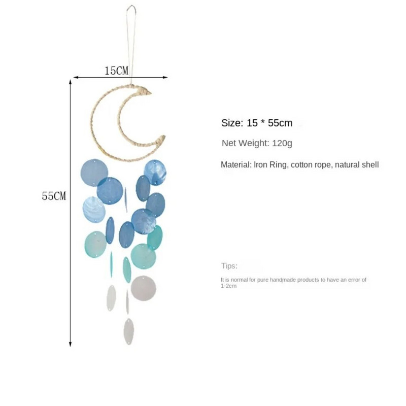 Sanjive prirodne školjke i zvona vjetra u obliku mjeseca Hvatači snova Viseći školjkasti privjesak s oštrim melodijama zvona Uređenje doma