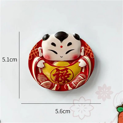 Magnet de frigider în stil chinezesc de Anul Nou chinezesc, desene animate festive dansul leului. Magnet de frigider din rășină creativ drăguț pentru decor acasă