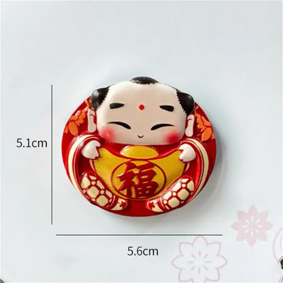 Magnet de frigider în stil chinezesc de Anul Nou chinezesc, desene animate festive dansul leului. Magnet de frigider din rășină creativ drăguț pentru decor acasă