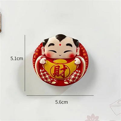 Magnet de frigider în stil chinezesc de Anul Nou chinezesc, desene animate festive dansul leului. Magnet de frigider din rășină creativ drăguț pentru decor acasă