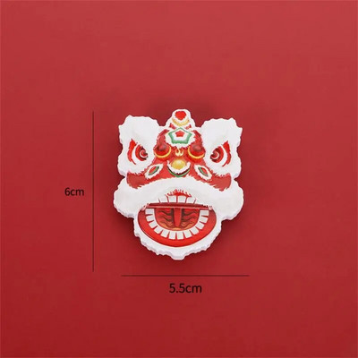 Magnet de frigider în stil chinezesc de Anul Nou chinezesc, desene animate festive dansul leului. Magnet de frigider din rășină creativ drăguț pentru decor acasă