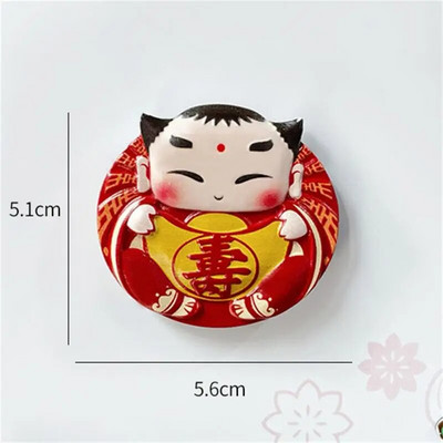 Magnet de frigider în stil chinezesc de Anul Nou chinezesc, desene animate festive dansul leului. Magnet de frigider din rășină creativ drăguț pentru decor acasă