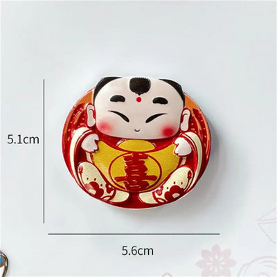 Magnet de frigider în stil chinezesc de Anul Nou chinezesc, desene animate festive dansul leului. Magnet de frigider din rășină creativ drăguț pentru decor acasă