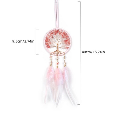 Mini unenäopüüdja sulgede kaunistused Kodukaunistused ja seinariiputavad ehted Käsitsi valmistatud autoripats Tuulekellad tüdrukutele koolikoti kingitused