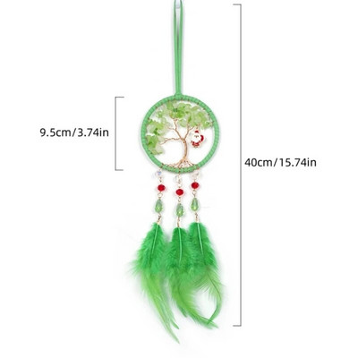 Mini unenäopüüdja sulgede kaunistused Kodukaunistused ja seinariiputavad ehted Käsitsi valmistatud autoripats Tuulekellad tüdrukutele koolikoti kingitused