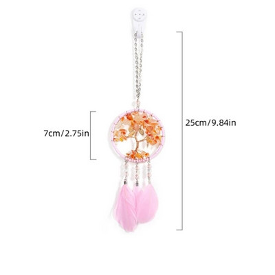 Mini unenäopüüdja sulgede kaunistused Kodukaunistused ja seinariiputavad ehted Käsitsi valmistatud autoripats Tuulekellad tüdrukutele koolikoti kingitused