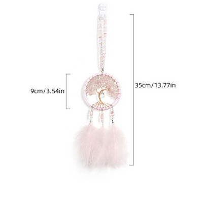 Mini unenäopüüdja sulgede kaunistused Kodukaunistused ja seinariiputavad ehted Käsitsi valmistatud autoripats Tuulekellad tüdrukutele koolikoti kingitused