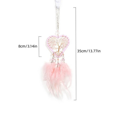 Mini unenäopüüdja sulgede kaunistused Kodukaunistused ja seinariiputavad ehted Käsitsi valmistatud autoripats Tuulekellad tüdrukutele koolikoti kingitused