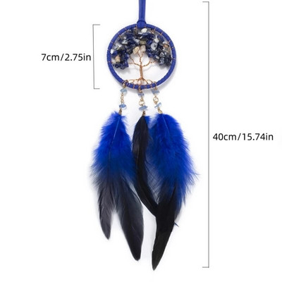 Mini unenäopüüdja sulgede kaunistused Kodukaunistused ja seinariiputavad ehted Käsitsi valmistatud autoripats Tuulekellad tüdrukutele koolikoti kingitused