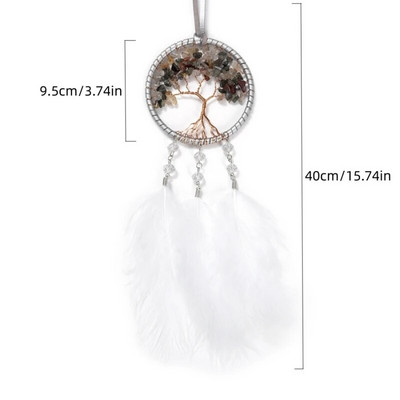 Mini unenäopüüdja sulgede kaunistused Kodukaunistused ja seinariiputavad ehted Käsitsi valmistatud autoripats Tuulekellad tüdrukutele koolikoti kingitused