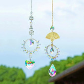 1 tk, tehiskristallsein, liblikate ja värviliste kellade prismaatiline pallivõlu koju, elutuppa, rõdu dekoratiivrippu