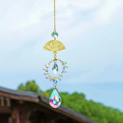 1 tk, tehiskristallsein, liblikate ja värviliste kellade prismaatiline pallivõlu koju, elutuppa, rõdu dekoratiivrippu