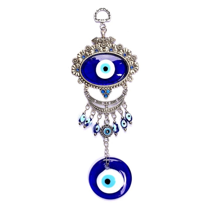 Τουρκικά μπλε φυλαχτά του κακού ματιού Προστασία τοίχου χεριών Κρεμαστό μενταγιόν Wind Chimes Κήπος Διακοσμήσεις σπιτιού Στολίδι Blessing G