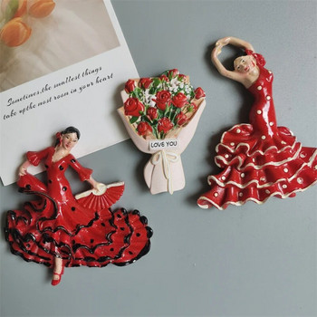 Ισπανία Flamenco Μαγνήτες Ψυγείου Ισπανός χορευτής Τουριστικό αναμνηστικό Διακόσμηση Χειροτεχνίας Μαγνητικό Ψυγείο Αυτοκόλλητο Συλλογή Δώρα